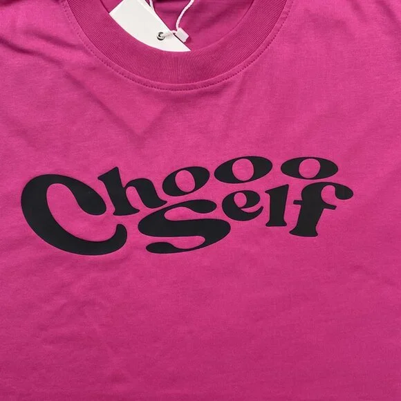 CHOOOSELF Casual Simple Letter Pink T Shirt